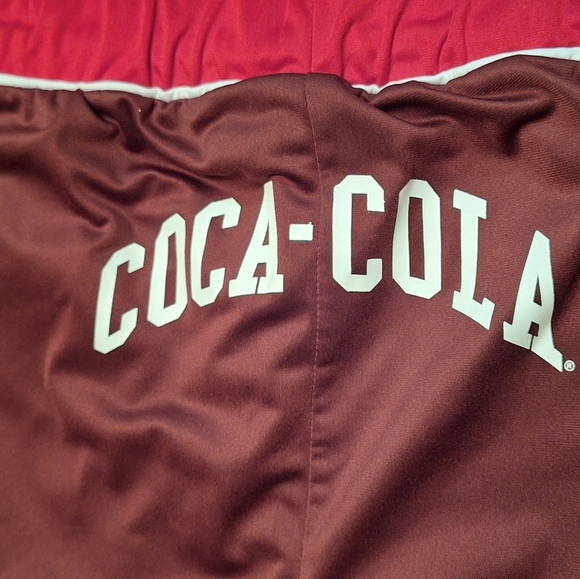 Coca-Cola Track Pants Ladies Medium Drawstring Wide Leg Burgundy Red White - Picture 8 of 8